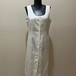 Real Comfort by Chadwick’s white front button midi dress size 10